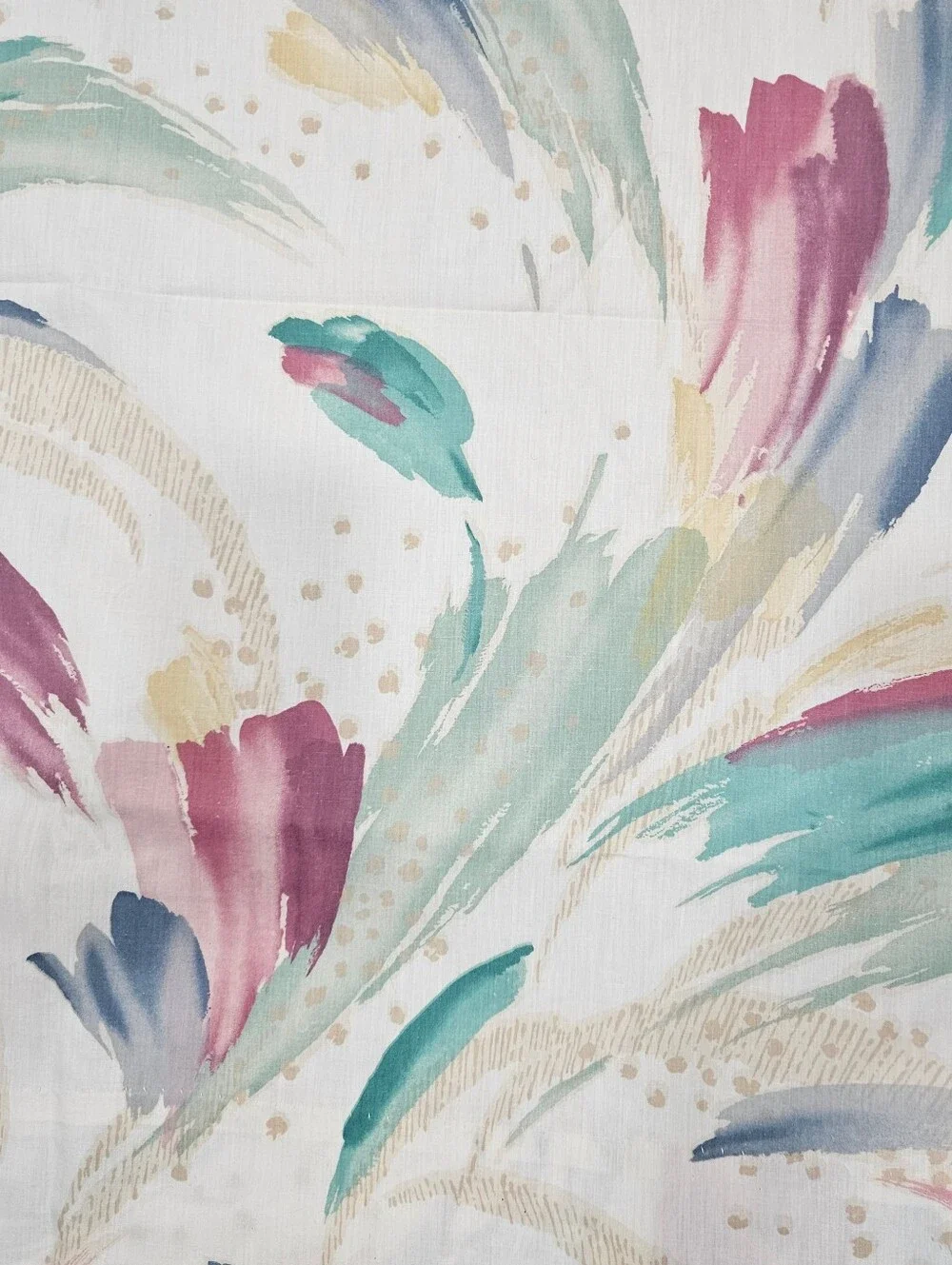 VTG Croscill Sedona Curtain Panels 80s Pastel Watercolor Brushstrokes 40x84 Pair